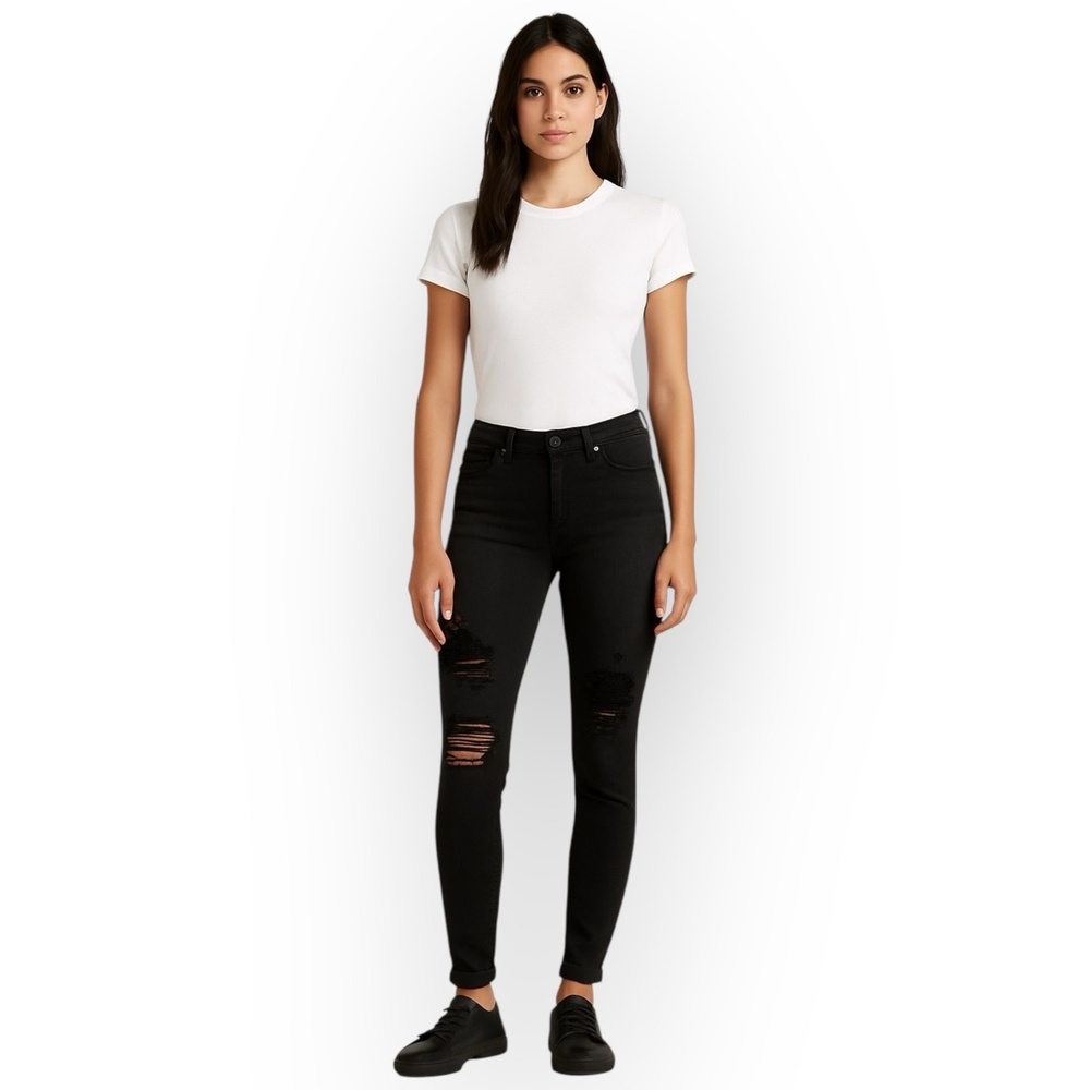 EUC AG Adriano Goldschmied The Legging Ankle Jeans – Size 26R – Distressed Black
